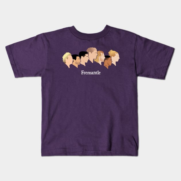 Fremantle Dockers Lineup Dark Kids T-Shirt by CraigAhamil